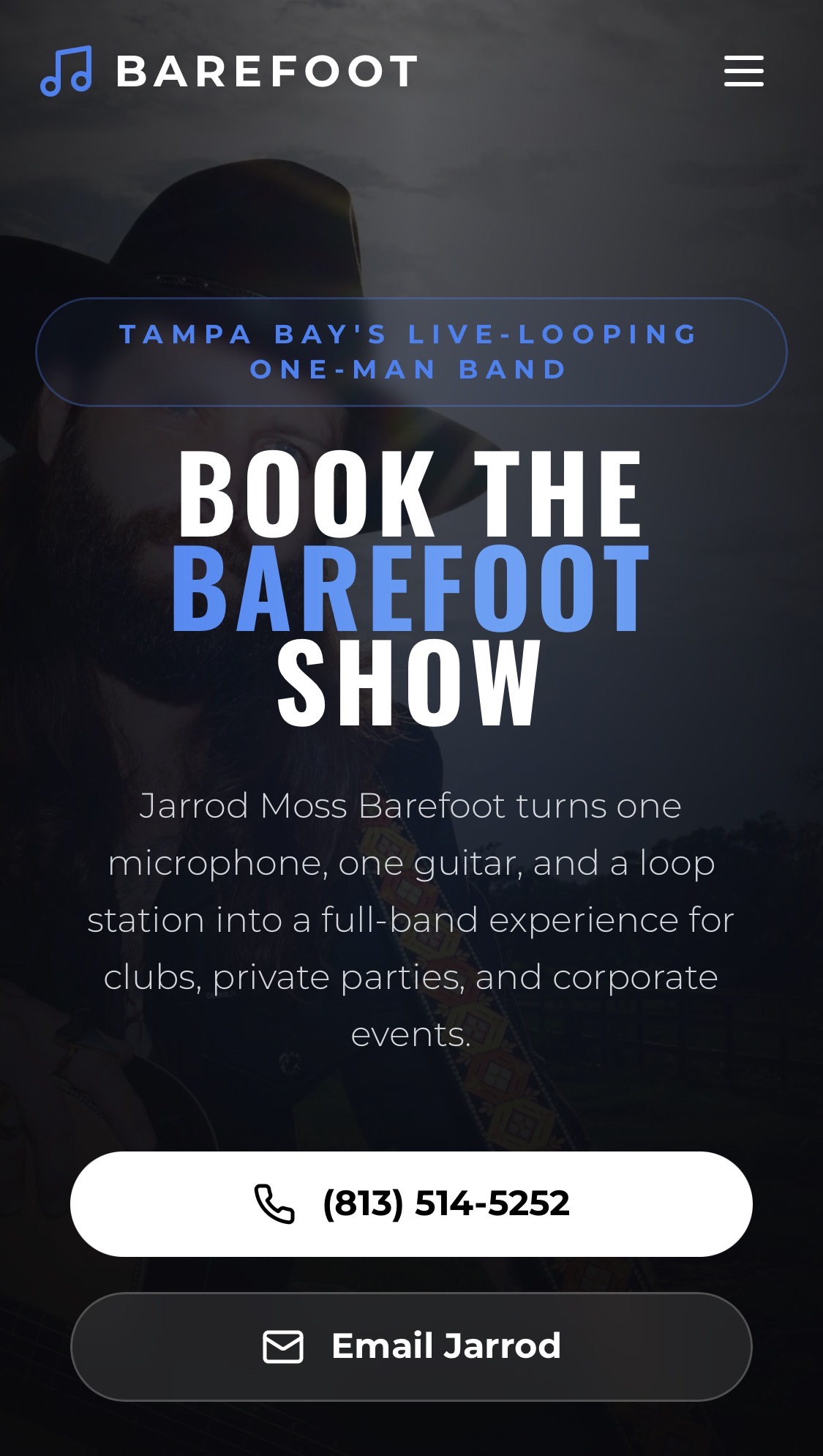 The Barefoot Show App - Website designed by Coded By Flowers