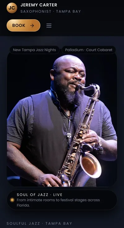 Jeremy Carter saxophonist website and press kit